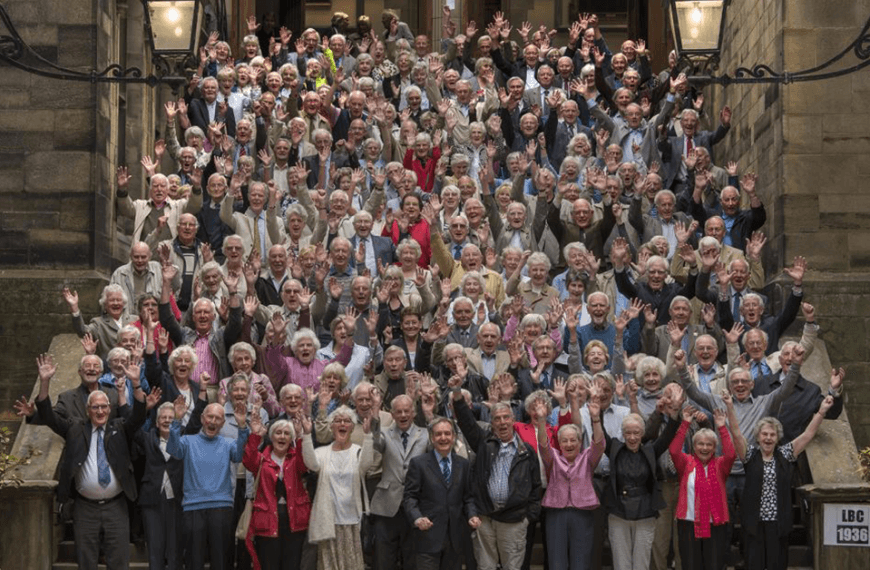 A group photo of the Lothian Birth Cohorts reunion in 2017