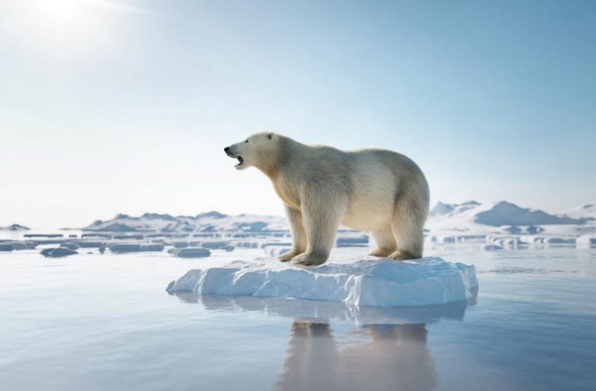 Polar bear on ice floe
