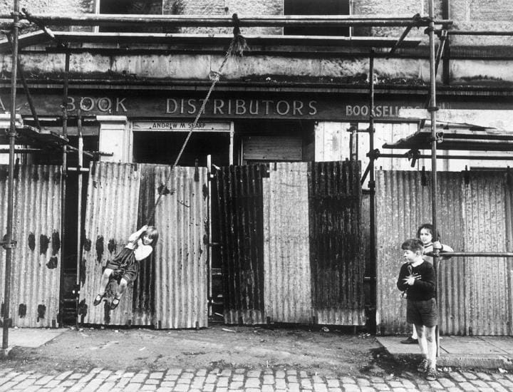 Children on scaffolding