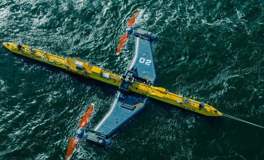 The Orbital O2 Floating turbine at sea
