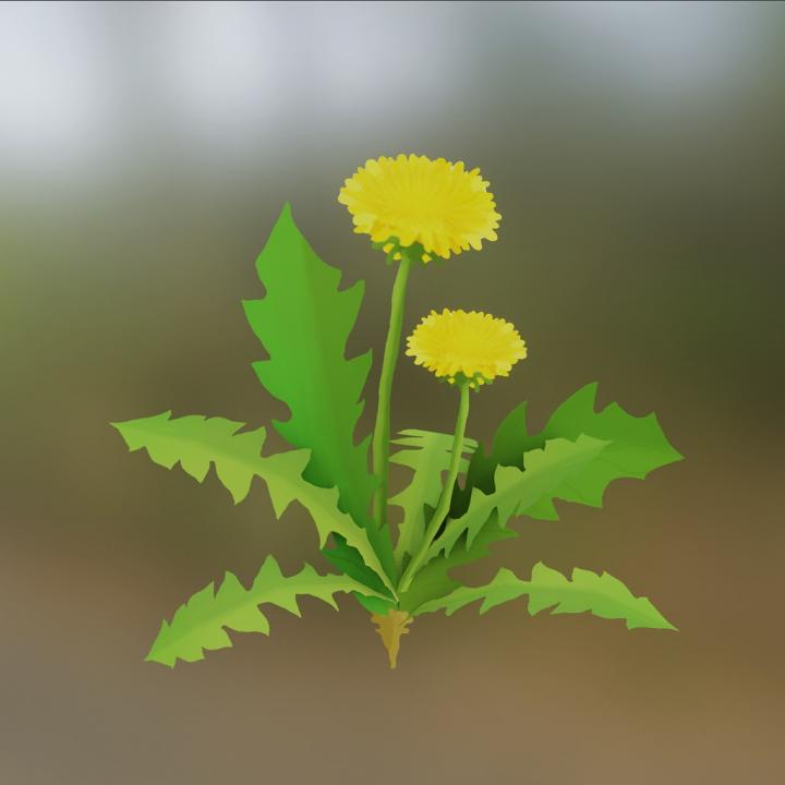 a digital render of a dandelion in Wholesome