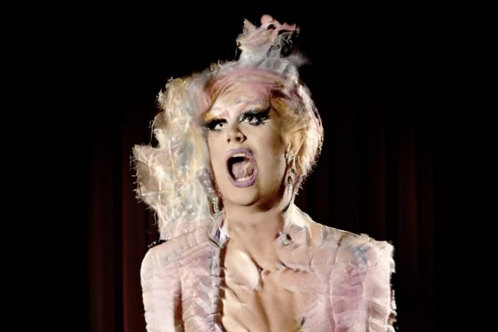 Still of deepfake drag artist close up from the Zizi Show 2020