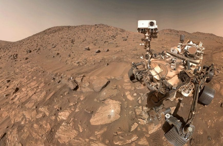 NASA's Perseverance rover travels over the surface of Mars.
