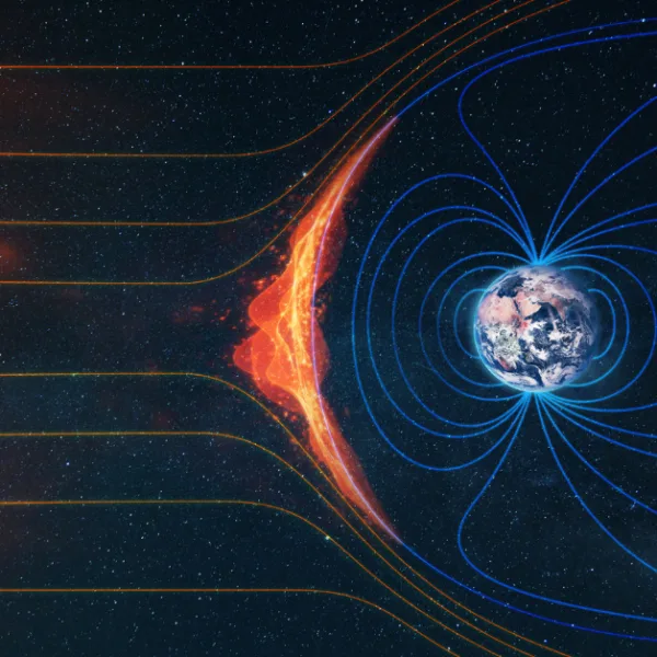 Magnetic bubble around the Earth.
