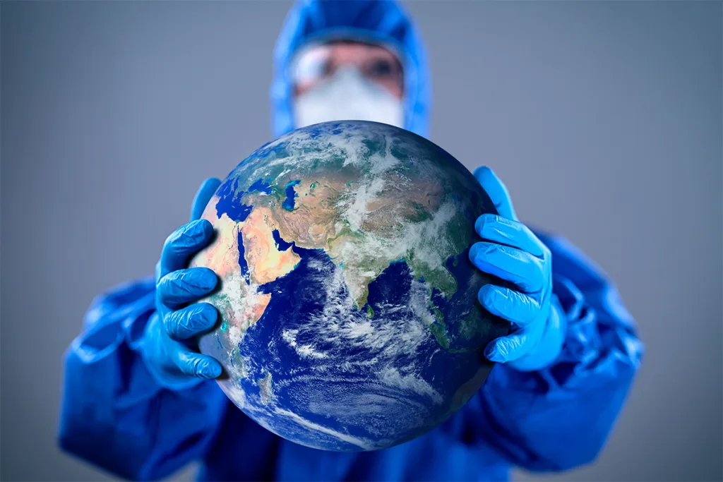 Doctor holding the earth