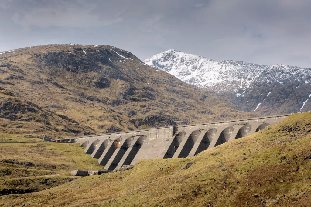 View of a hydroelectric power station dam