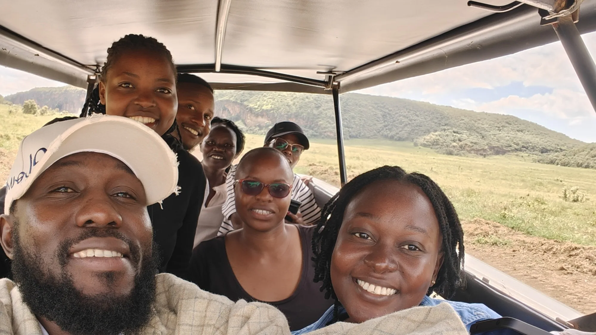A group of MSc Carbon Management students based in Kenya who received alumni funding for climate field work