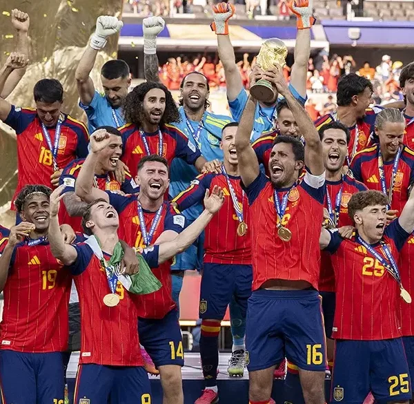 World Cup 2026 winners Spain lift the trophy