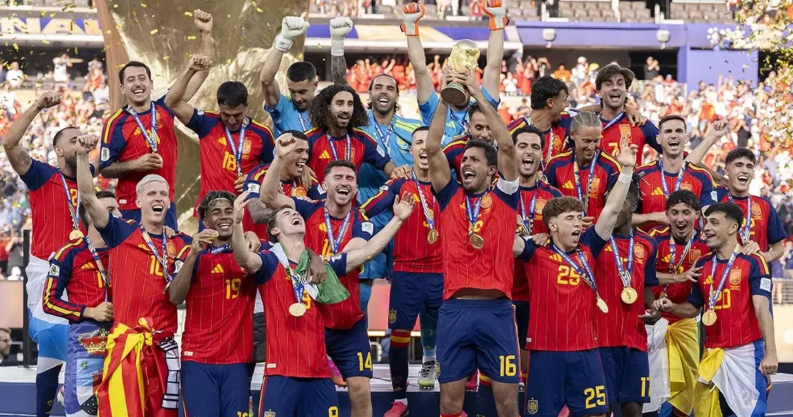 World Cup 2026 winners Spain lift the trophy