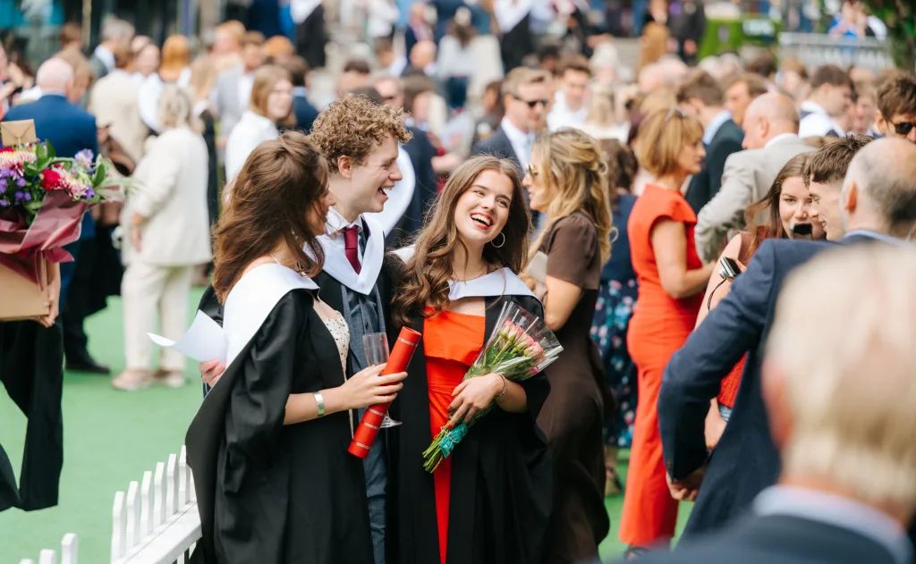 Graduates celebrate in Bristo Square (image credit Mihaela Bodlovic)
