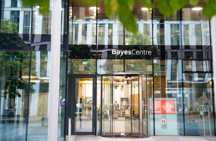 Picture of the Bayes Centre with trees in front