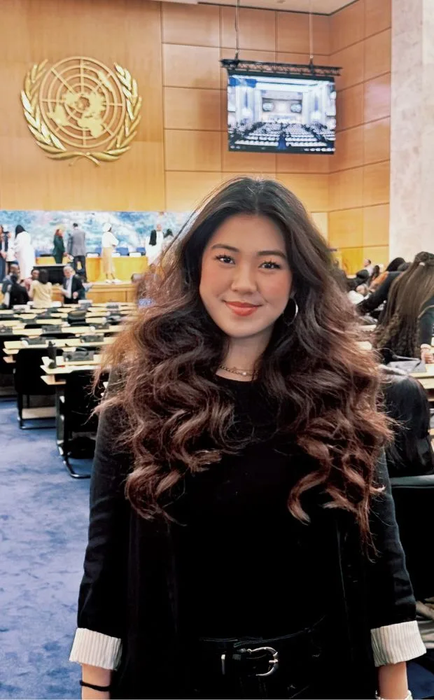 A person at the UN building in Geneva